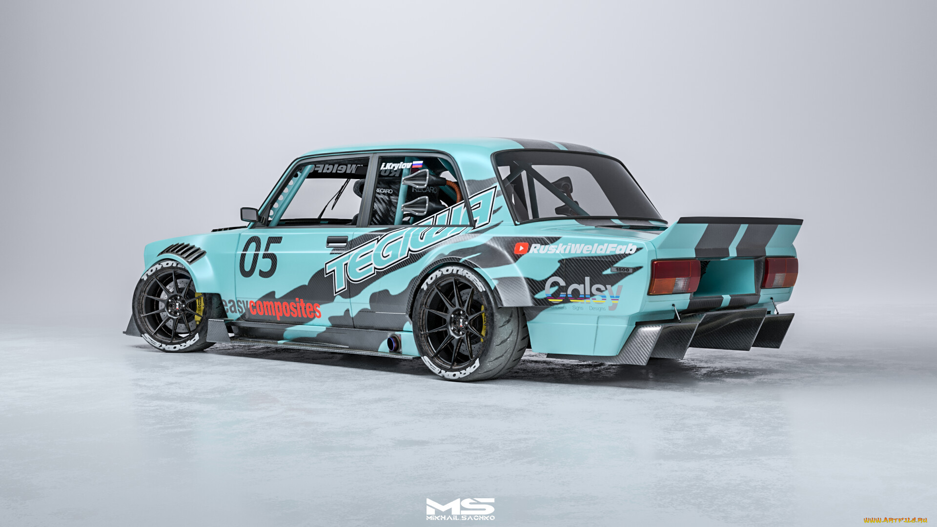 , 3, lada, 2105, vaz, widebody, kit, carbon, stance